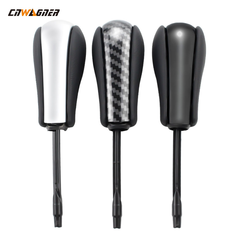 Best-selling Auto Parts Carbon Pattern Gearshift Automatic Racing Steering Gear Knob Black And Silver Suitable for BMW